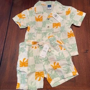 Old Navy Playful Orange and Green Shorts Set